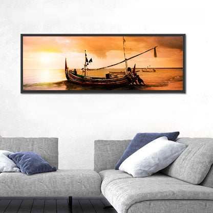 Fishing Boat on Bali Beach Wall Art