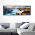 Godafoss Waterfall at Golden Hour Wall Art