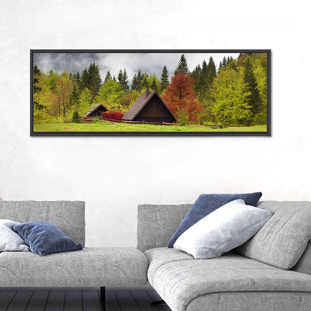 Slovenian Alps Cabin in Fog Wall Art