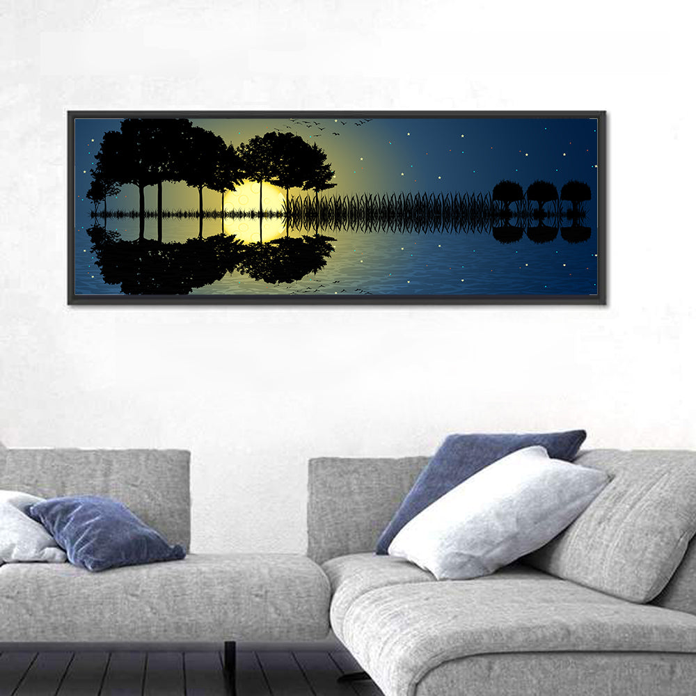 Moonlit Guitar Island Wall Art