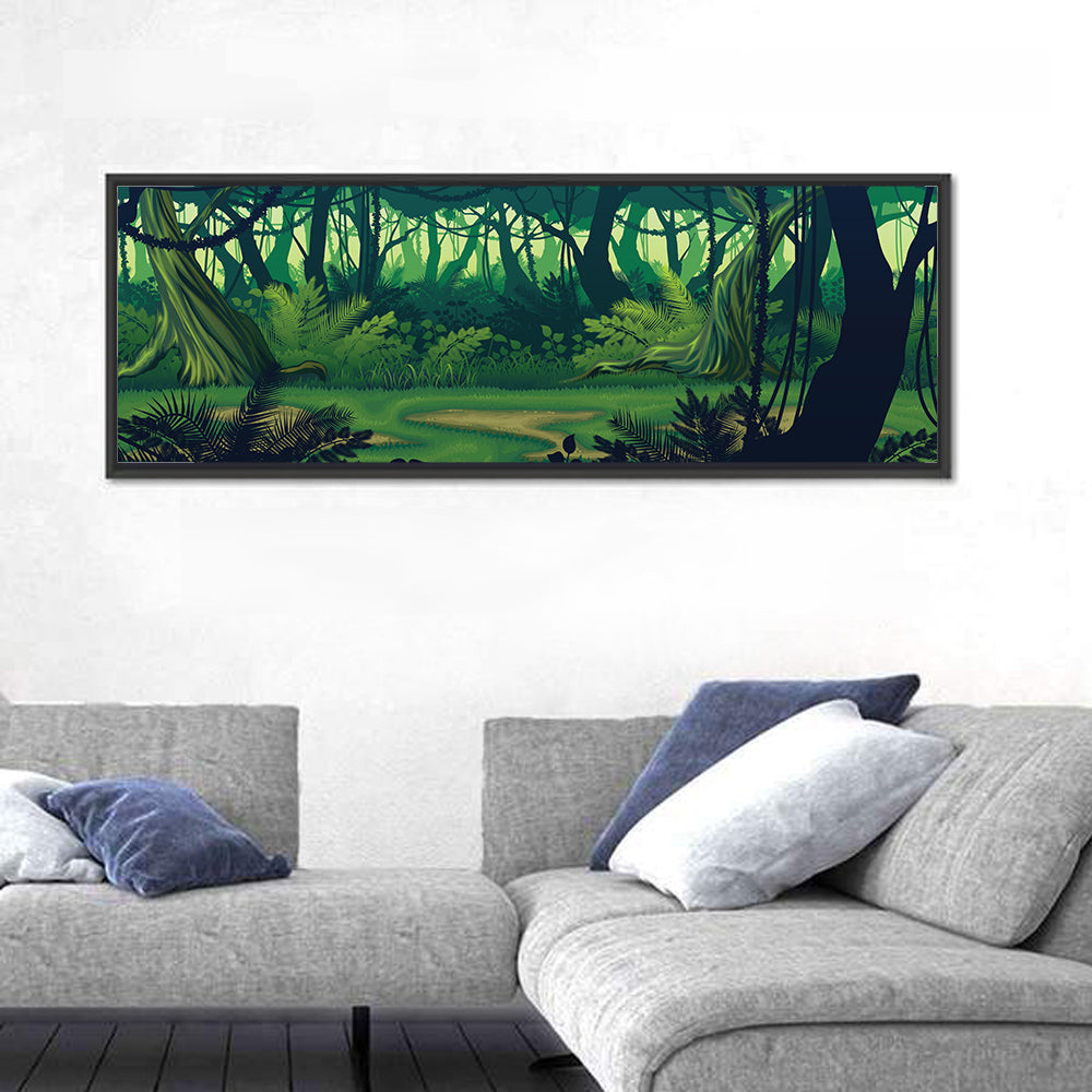 Seamless Jungle Forest Wall Art