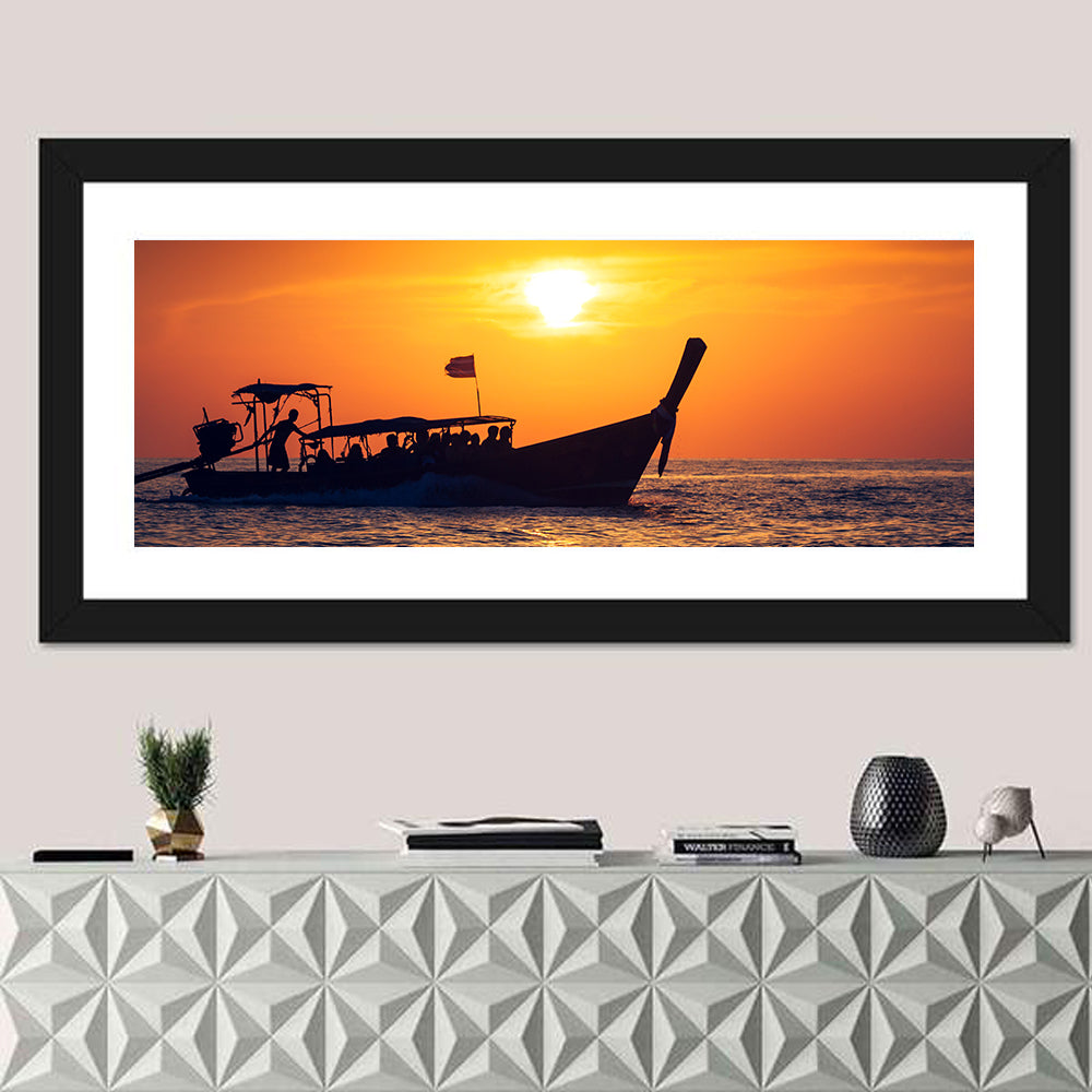 Fishing Boat Sunset Wall Art