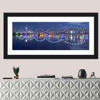 Riga Railway Bridge at Night Wall Art
