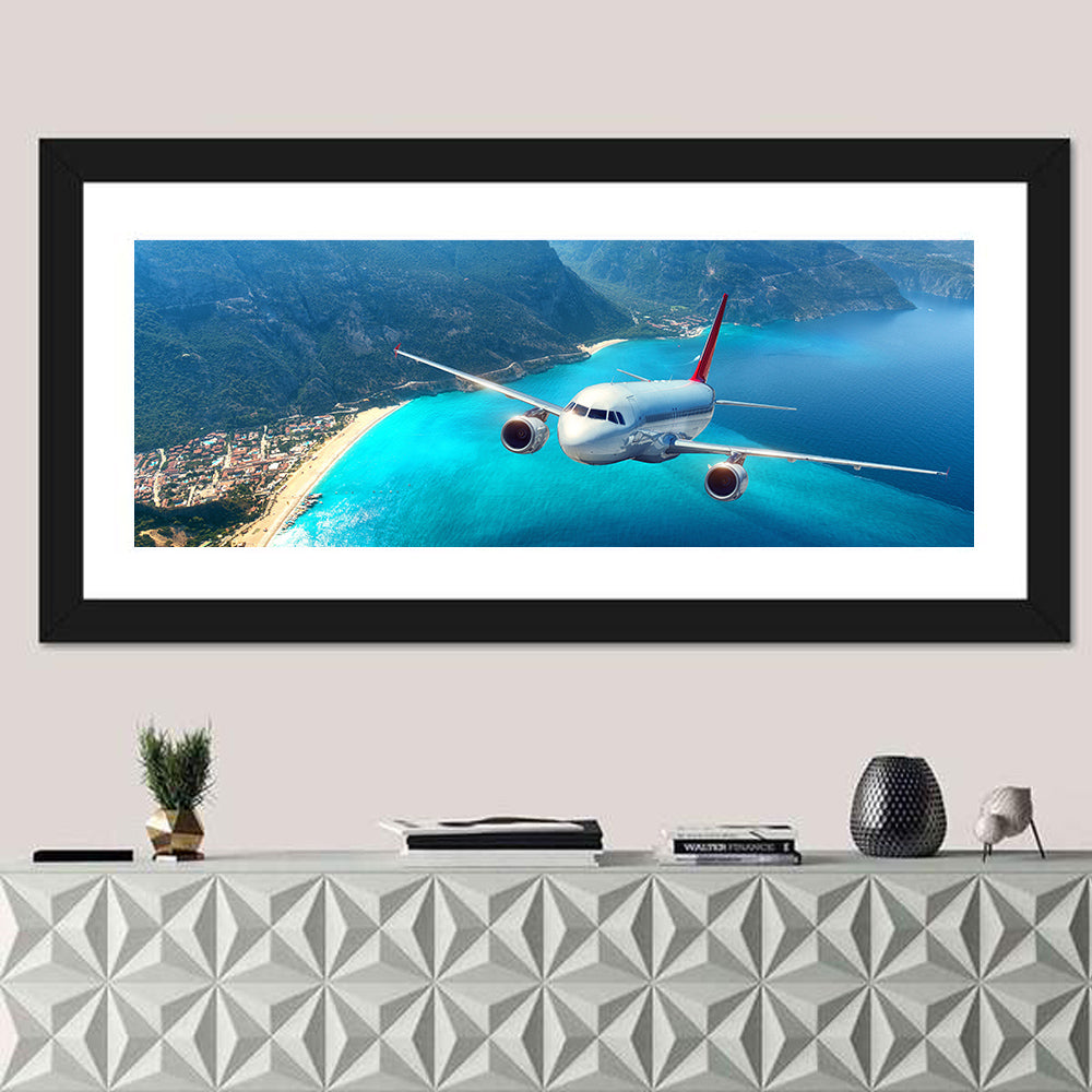 Airplane Over Turquoise Coast Wall Art