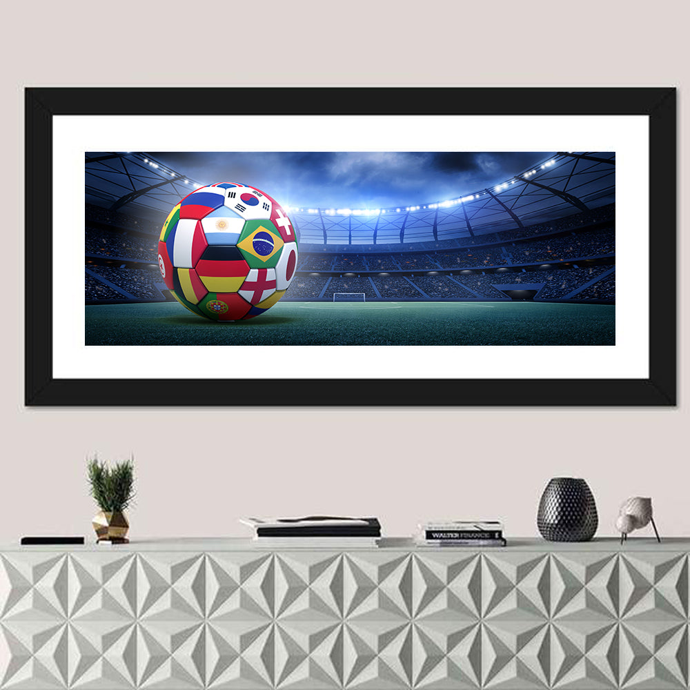 Soccer Ball on Stadium Pitch Wall Art