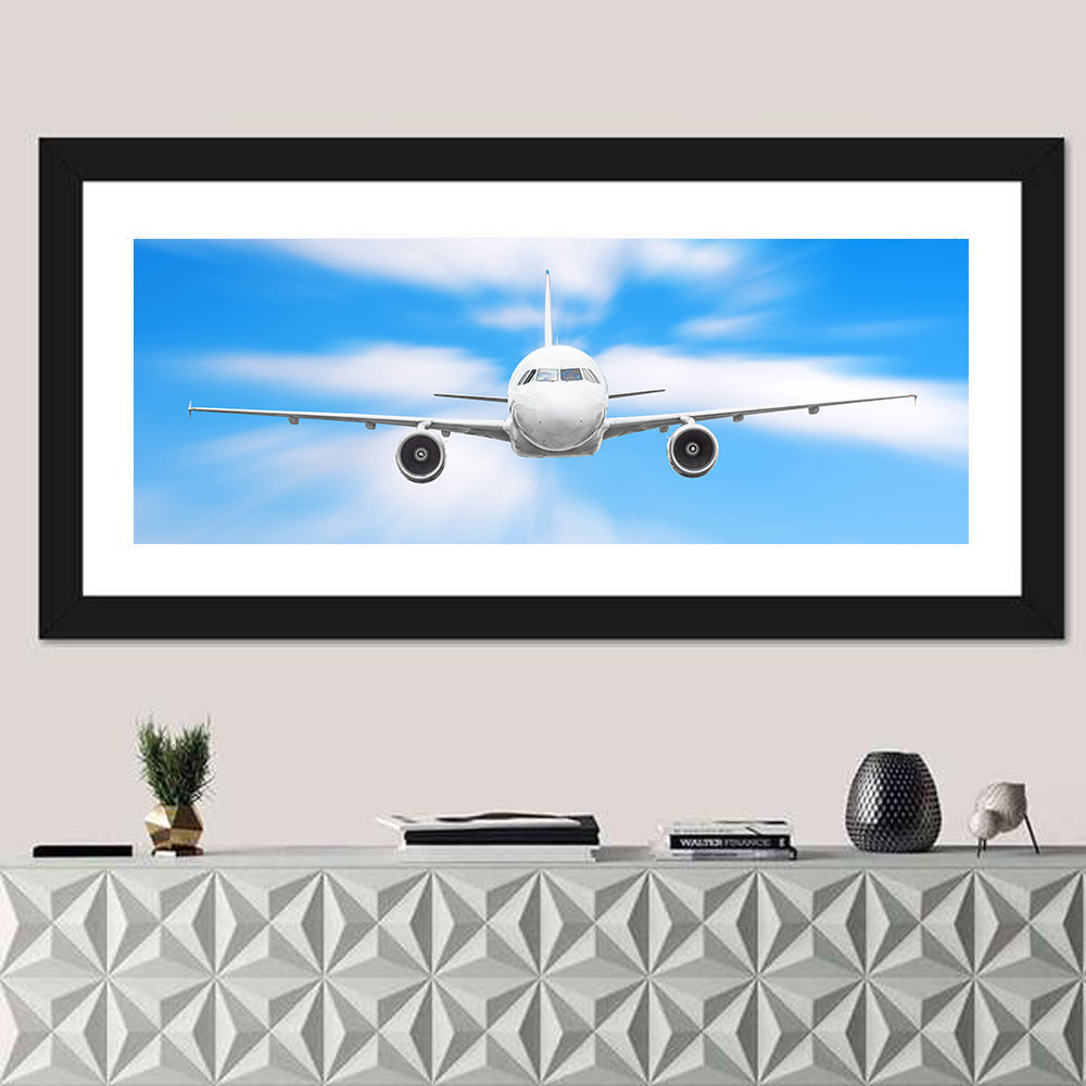 Front View Airliner with Motion Blur Wall Art
