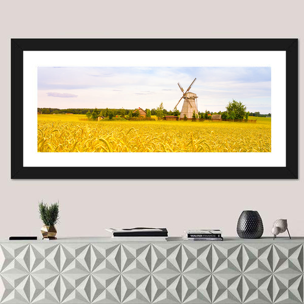 Dudutki Windmill in Golden Fields Wall Art