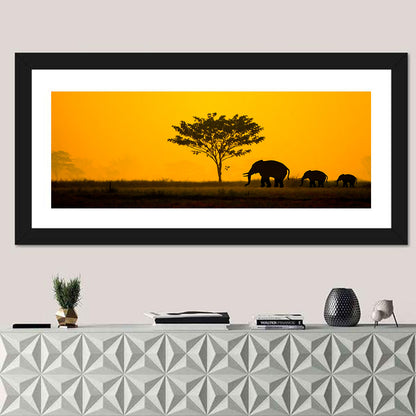 Thailand Elephant Silhouettes Wall Art