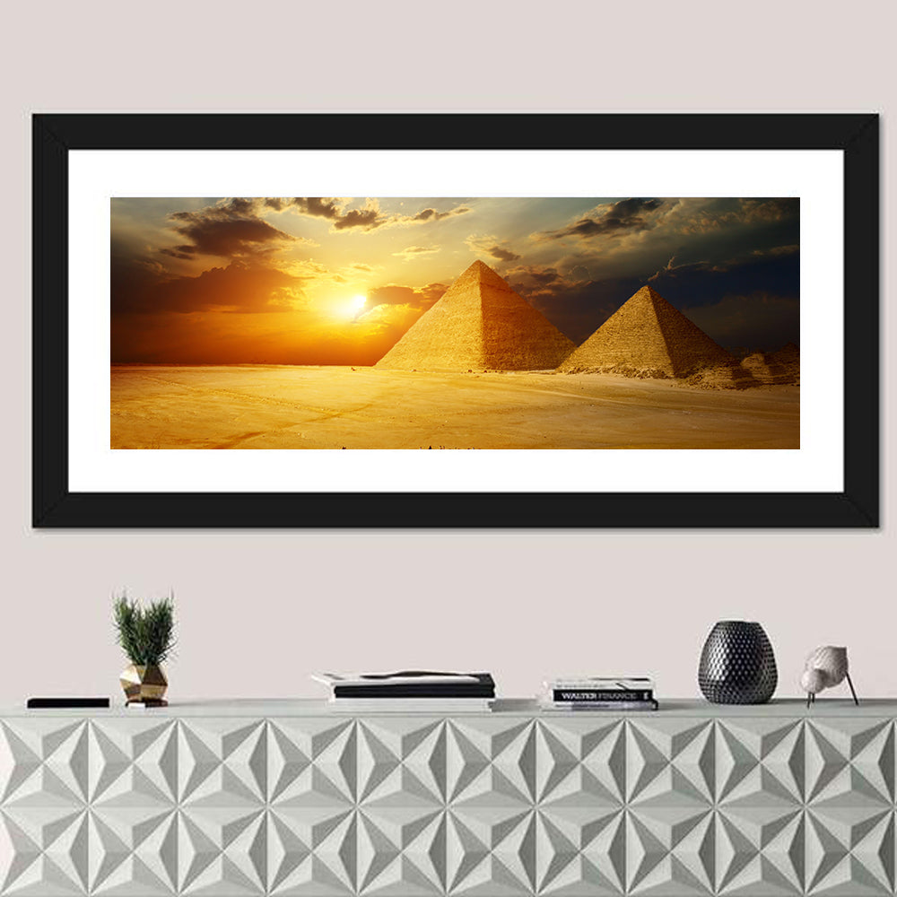Great Pyramids of Giza at Dusk Wall Art