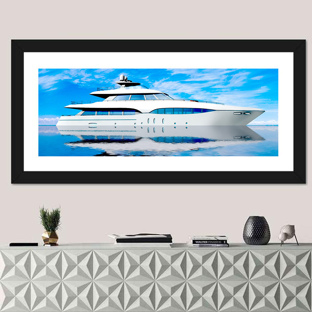 Blue Yacht Reflection Wall Art