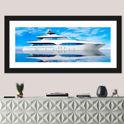 Blue Yacht Reflection Wall Art