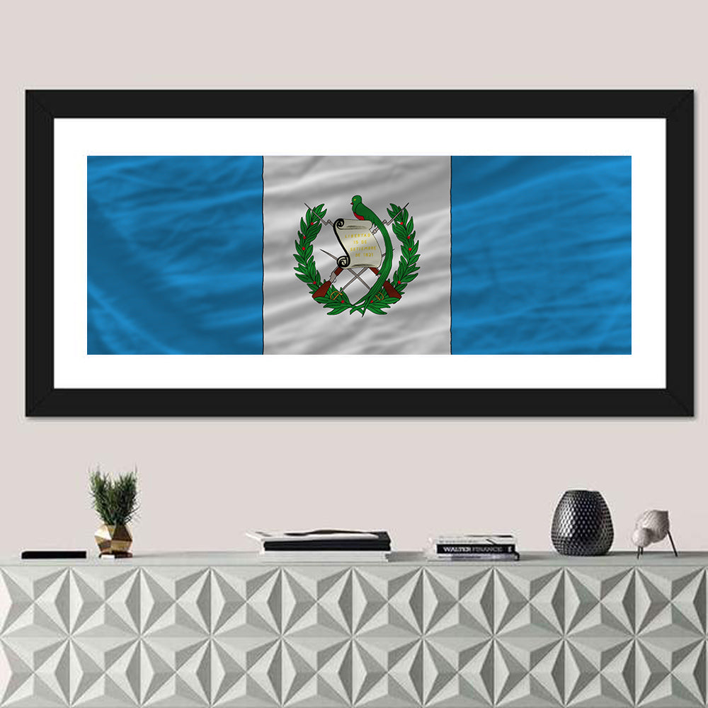 Guatemala Flag with Coat of Arms Wall Art