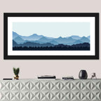 Layered Blue Mountain Range Wall Art