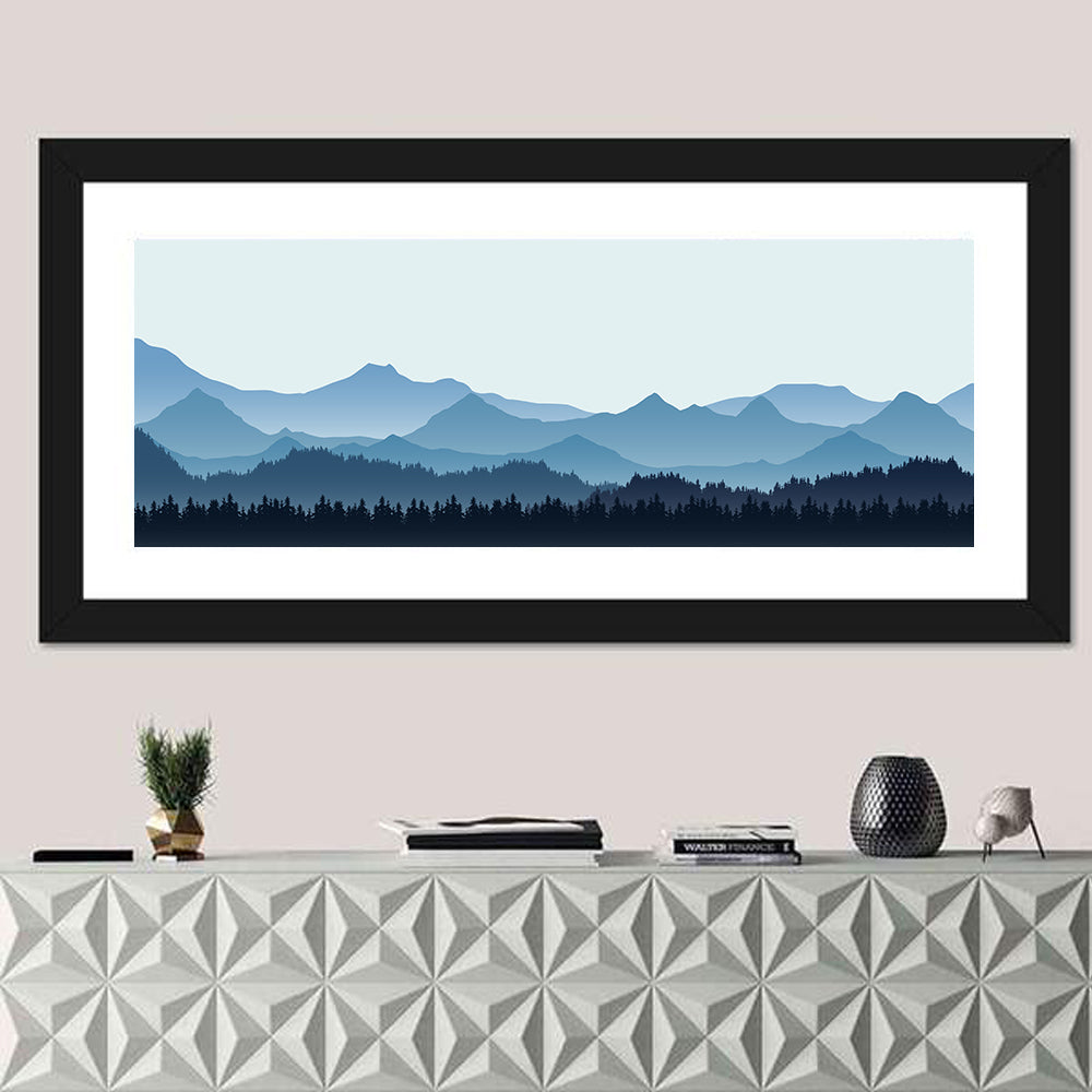 Layered Blue Mountain Range Wall Art