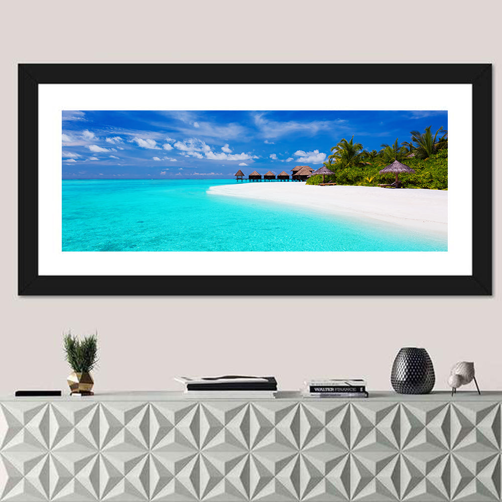 Turquoise Island with Water Bungalows Wall Art
