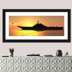 Aircraft Carrier at Sunset Wall Art