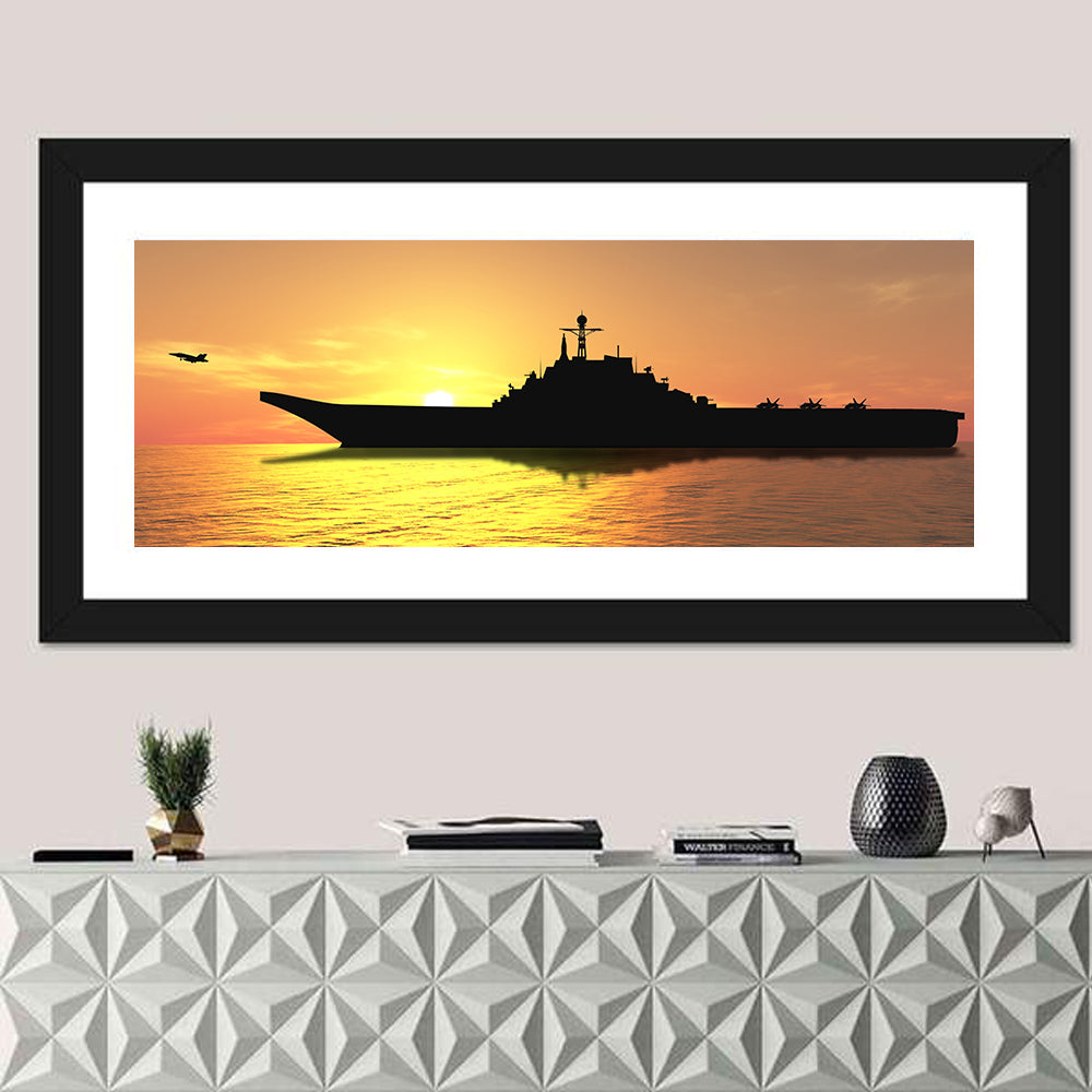Aircraft Carrier at Sunset Wall Art