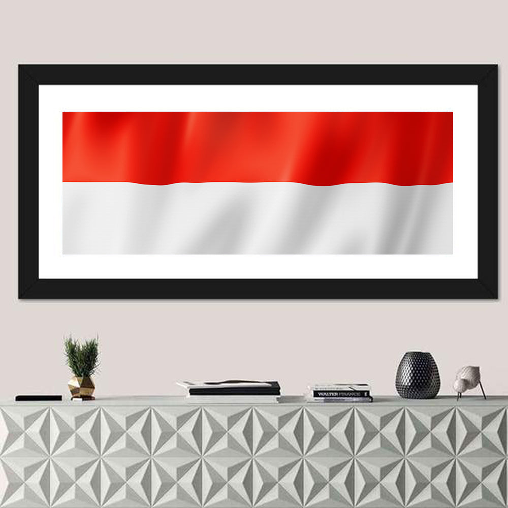Indonesian Flag Waving Red and White Wall Art