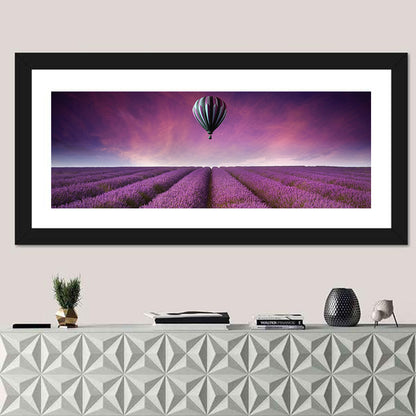 Hot Air Balloon Over Lavender Field Wall Art