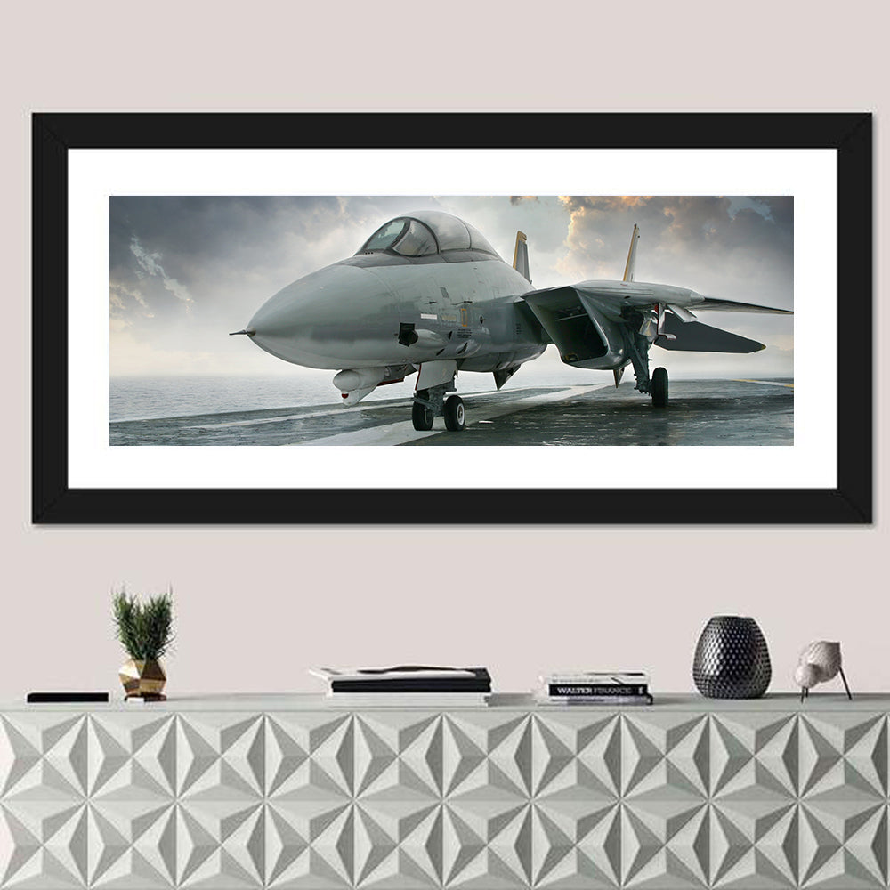 Swept-wing Jet on Flight Deck Wall Art