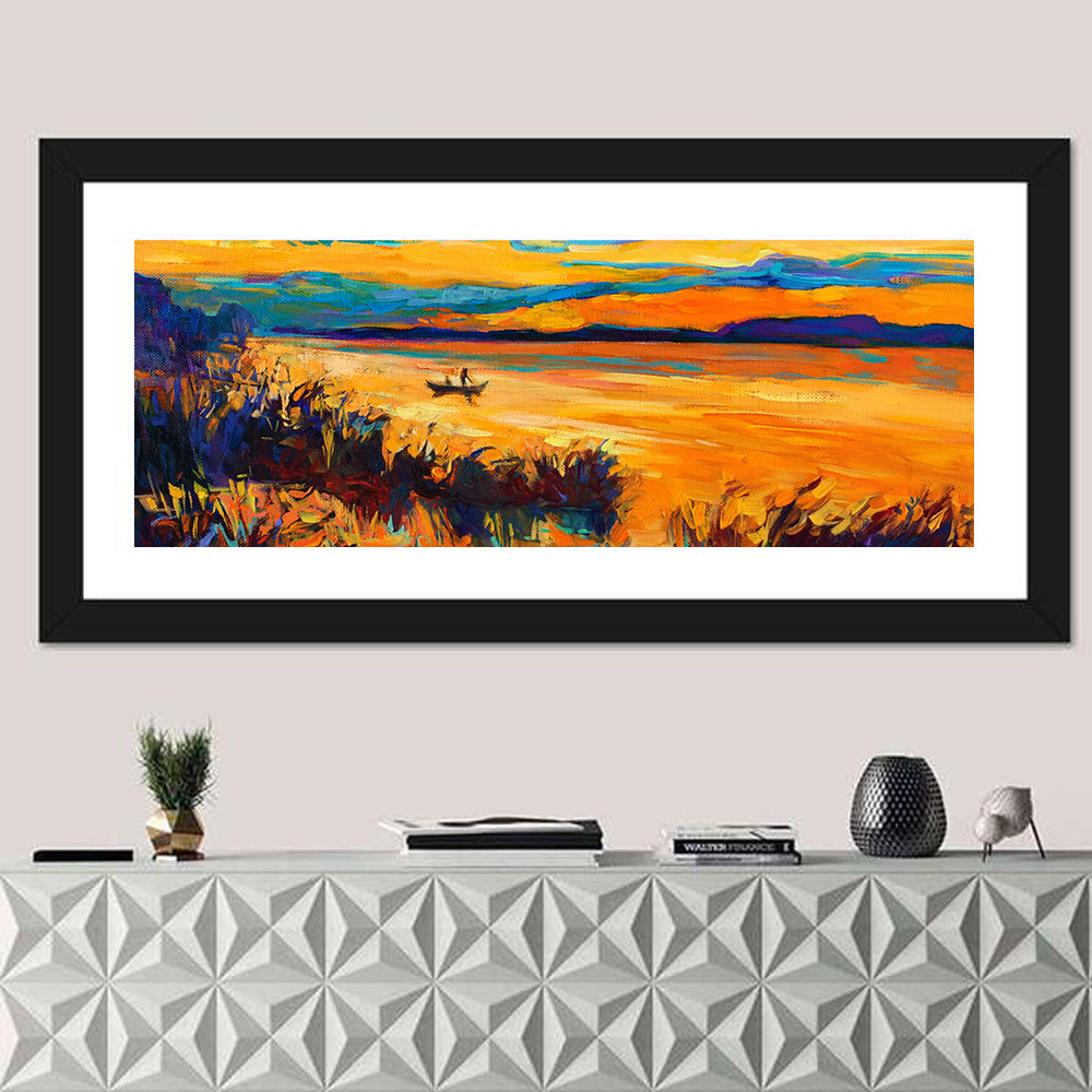Impressionist Lake Sunset Wall Art