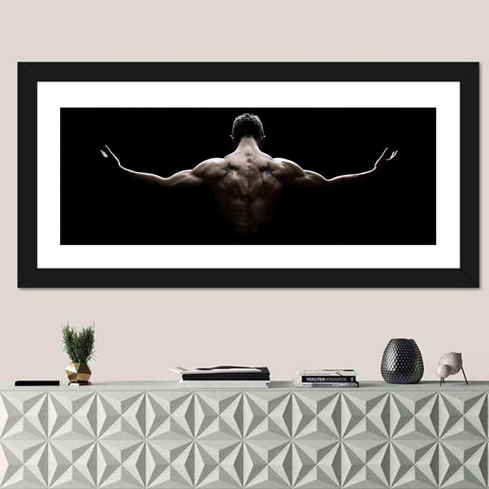 Muscular Back with Nautical Star Tattoos Wall Art
