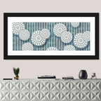 Blue Floral Scrollwork Pattern Wall Art