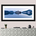 Bled Island Church in Winter Wall Art