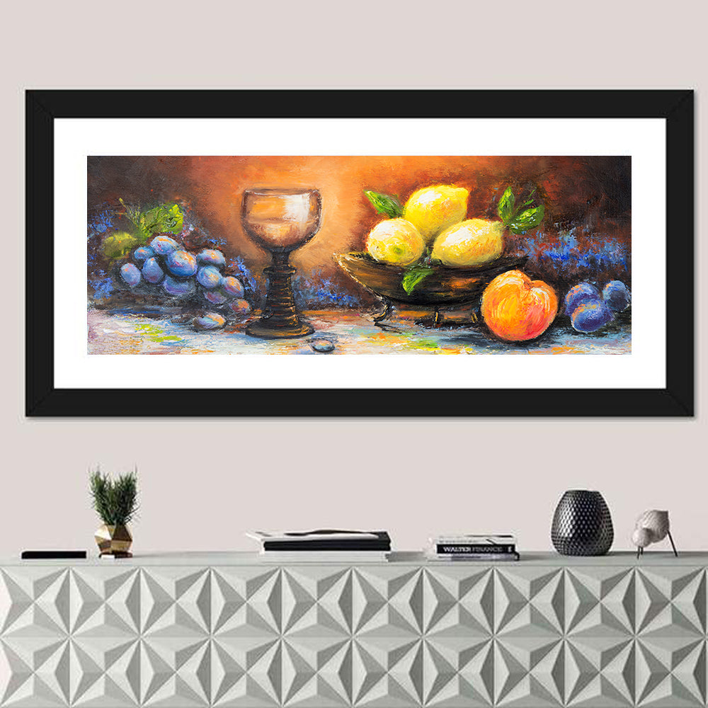 Lemons and Peach Still Life Wall Art