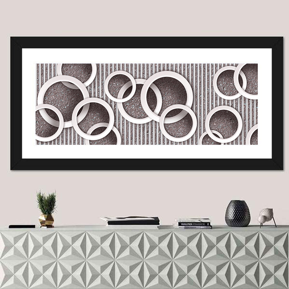 Layered White Circles Wall Art