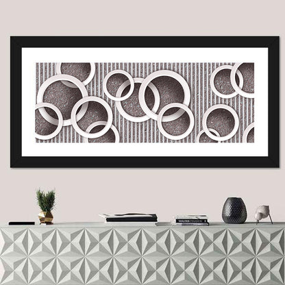 Layered White Circles Wall Art