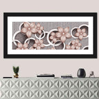 3d Floral Rings in Pink and Gray Wall Art