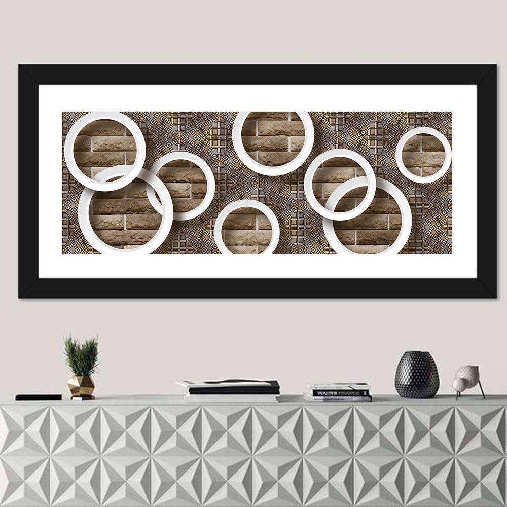 Flower Rings Over Brick and Tile Wall Art