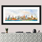 Watercolor World Landmarks Montage Wall Art