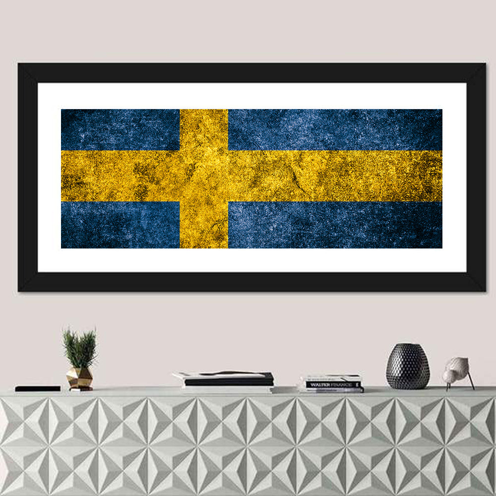 Distressed Sweden Flag Wall Art