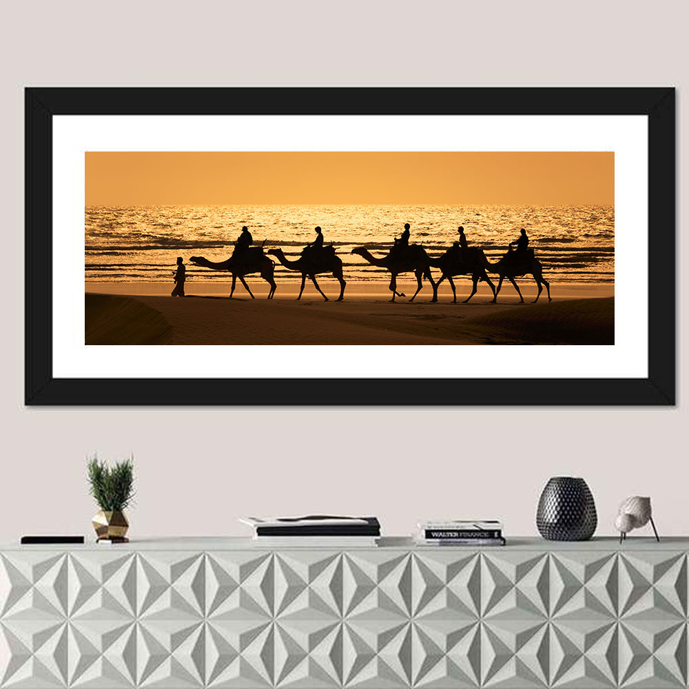 Camel Caravan at Sunset Wall Art