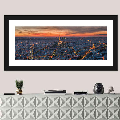 Paris Night Skyline Wall Art