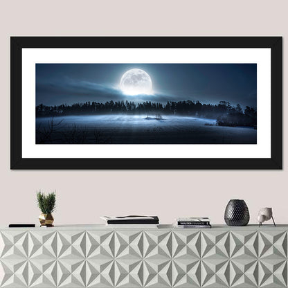 Moon Rising Over Forest Wall Art