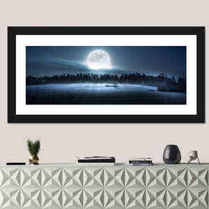 Moon Rising Over Forest Wall Art