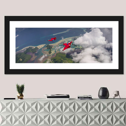 Wingsuit Duo Over Palau Coast Wall Art