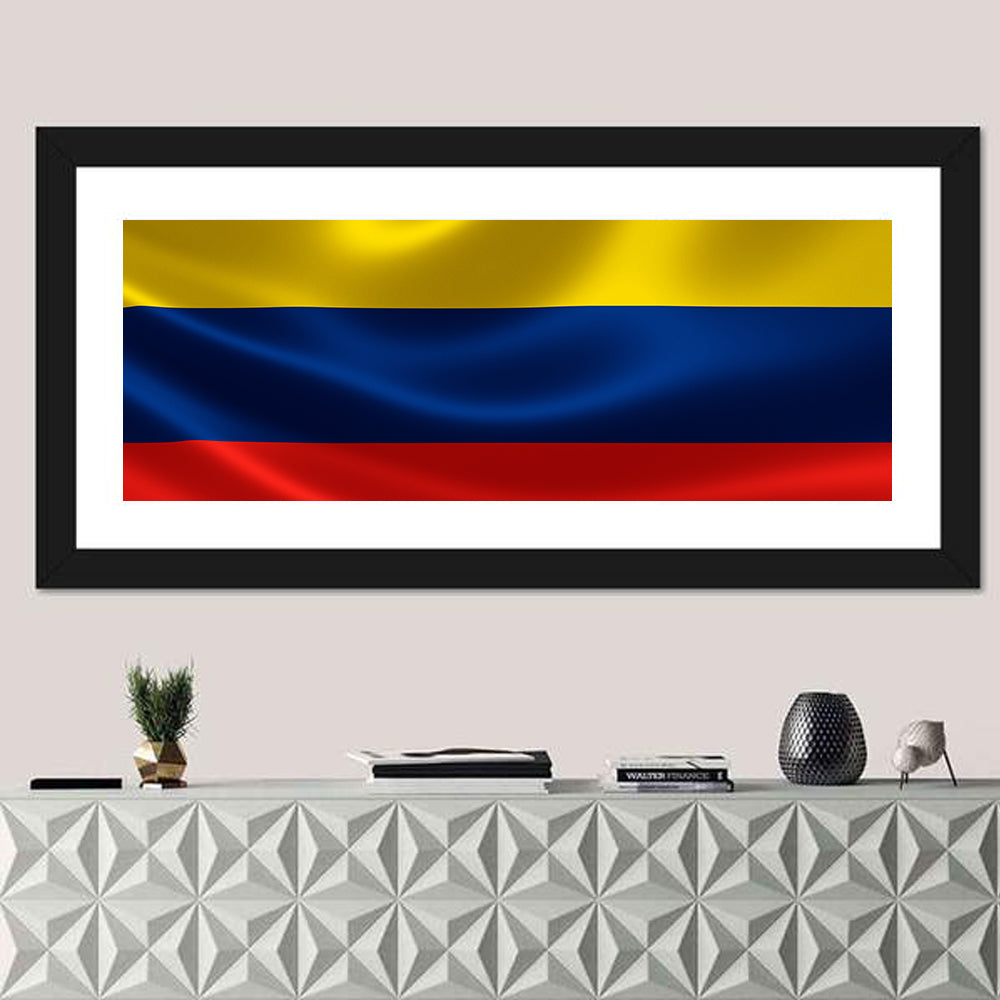 Colombian Flag with Rippling Texture Wall Art