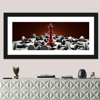 Red Queen Chess Composition Wall Art