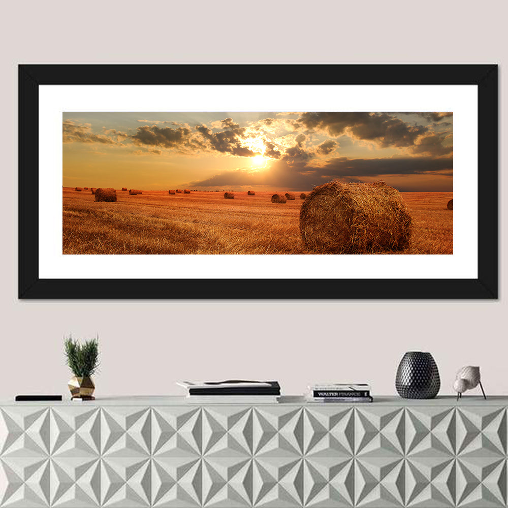 Golden Hour Hay Bale Wall Art