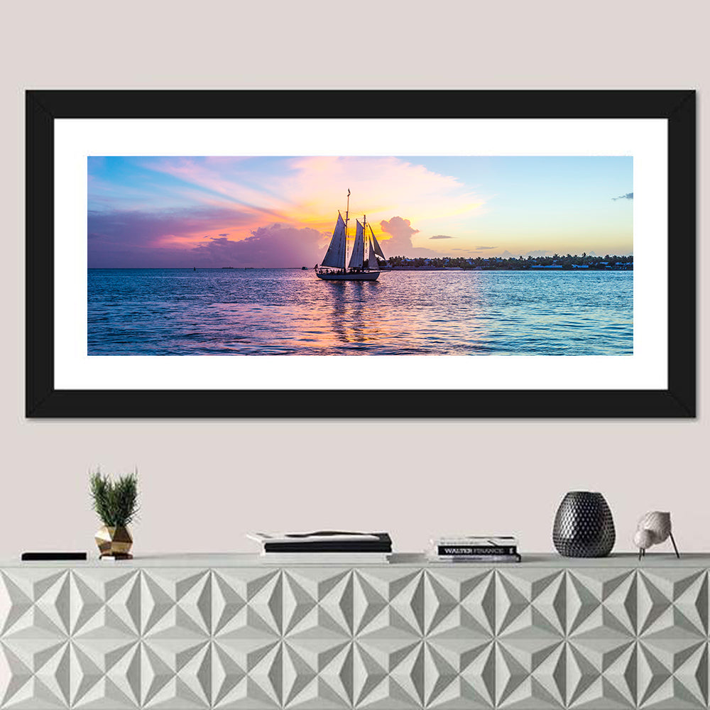 Key West Sailboat at Sunset Wall Art