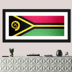 Vanuatu Flag with Boar Tusk Emblem Wall Art