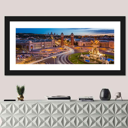 Plaça D'espanya at Night Wall Art
