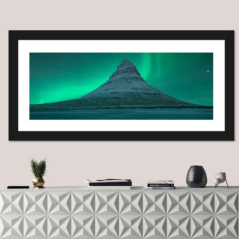 Northern Lights At Mount Kirkjufell Wall Art