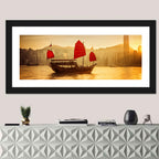 Victoria Harbour Sunset Skyline Wall Art