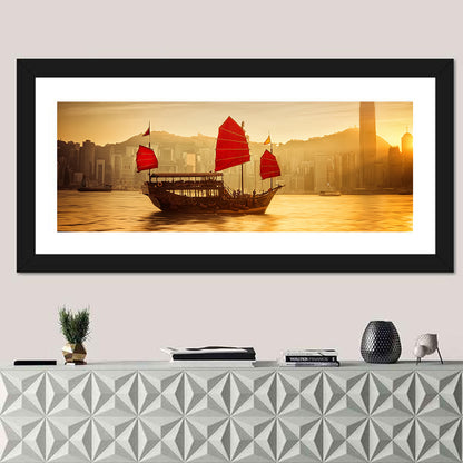 Victoria Harbour Sunset Skyline Wall Art
