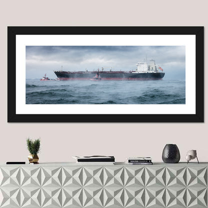 Rescue Helicopter Over Cargo Ship Wall Art